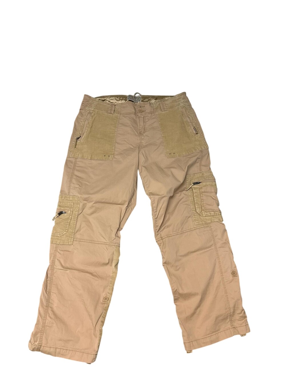 Abercrombie & Fitch Cargo Pants Mens 38x30 Beige Corduroy Relaxed Fit Utility